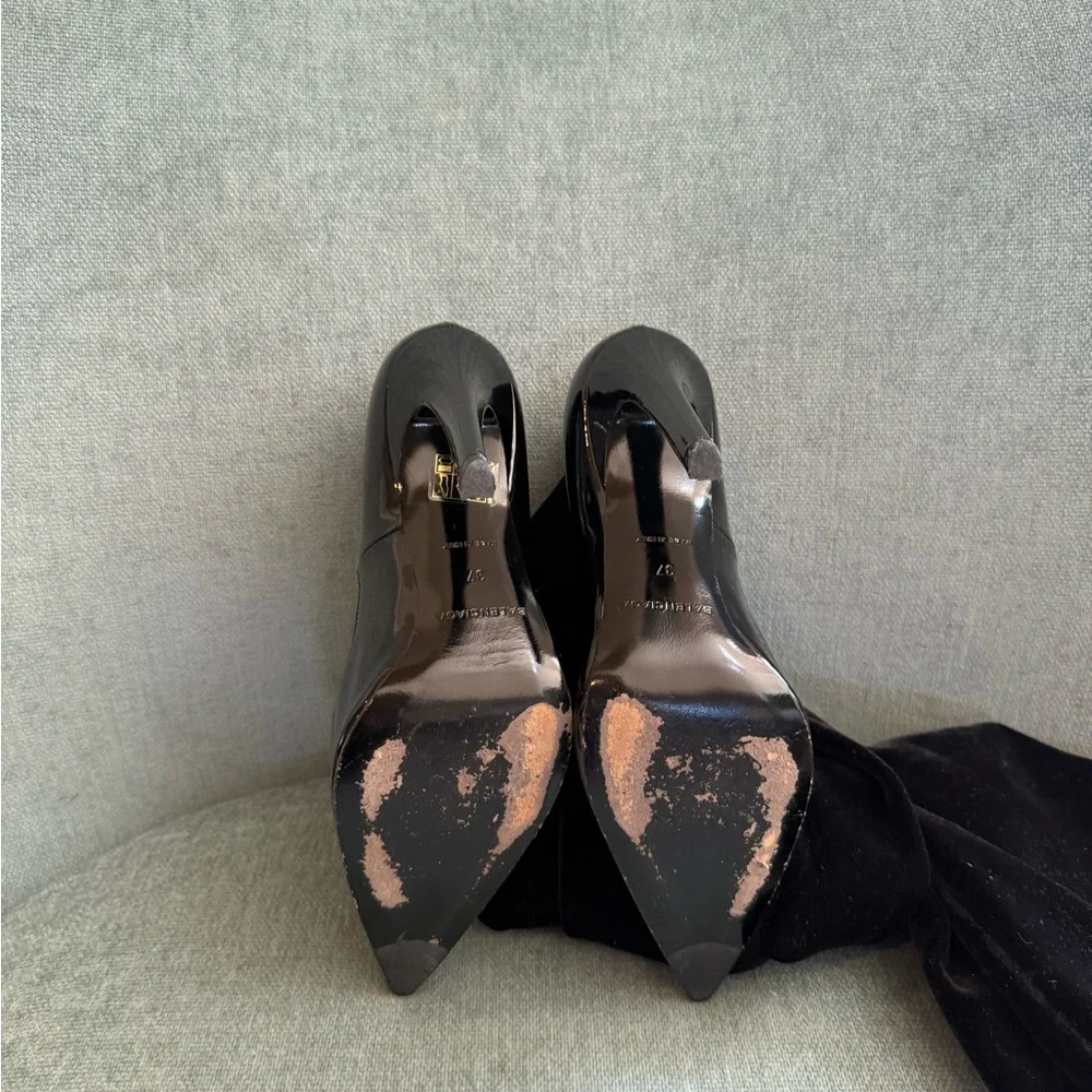 Balenciaga Velvet Thigh High Boots 37 Black - Picture 10 of 17